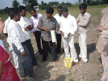 Practical sessions of the staff capacity building training on soil health analysis