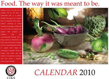 Calendar on Organic Foods 2010