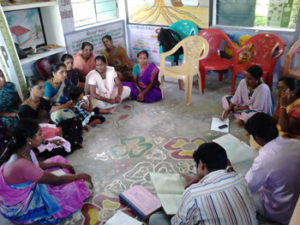 Discussion meeting with women group members